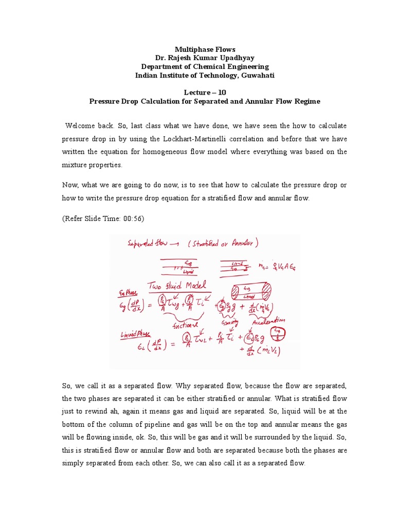 Pressure Drop in Multiphase Flows | PDF | Fluid Dynamics | Force