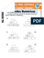 Ficha de Piramides Numericas para Segundo de Primaria