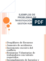 Ejemplos de Problemas de Investigación de La Gestión