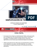 Simplificación de Trámites: Sistema de Trámite Documentario Y Uso de Firma Digital