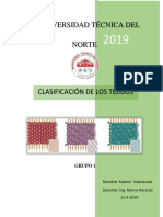 Clasificación de los principales tejidos planos