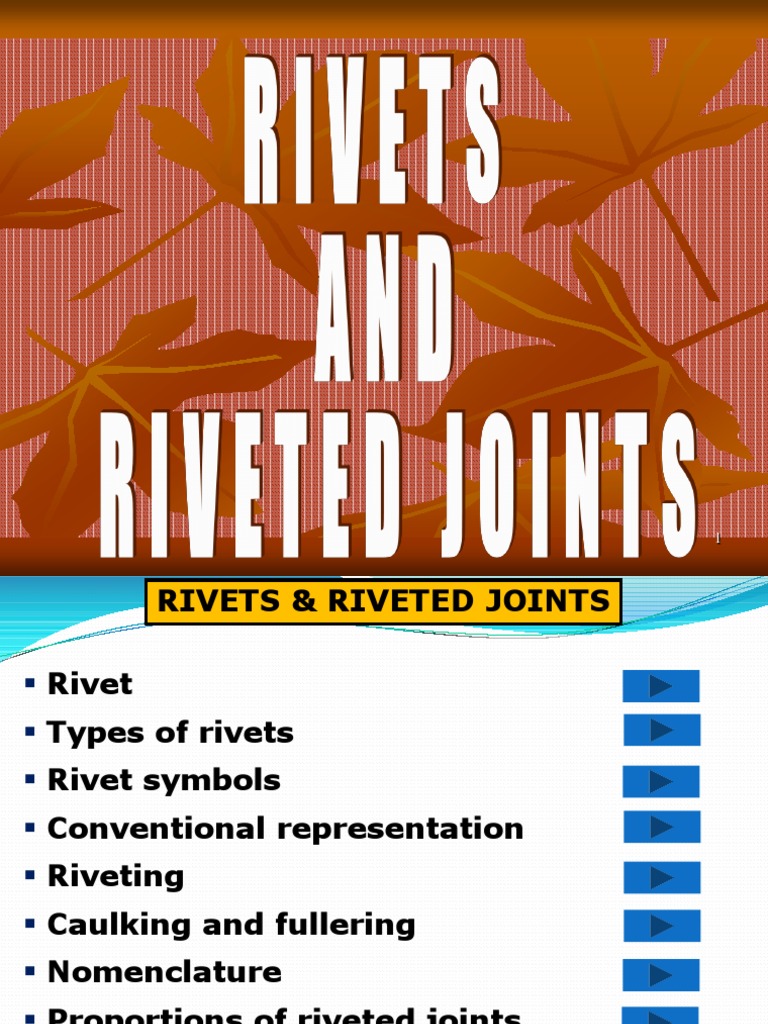 Rivet and Riveted Joints PDF PDF Rivet Metals