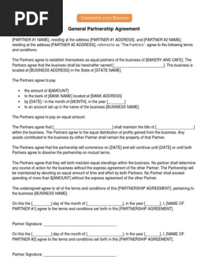 General Partnership Agreement