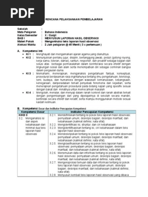 4 Rpp Mengontruksi Teks Laporan Hasil Observasi
