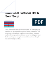 Nutritional Facts For Hot & Sour Soup: Liv Est Rong Food and Drink Diet and Nutrit Ion Nut Rit Ion Facts