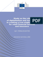 Study On The Role of Digitalisation and Innovation in Creating A True Single Market For Retail Financial Services and Insurance