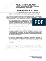 COMUNICADO PNP N° 26 - 2019 