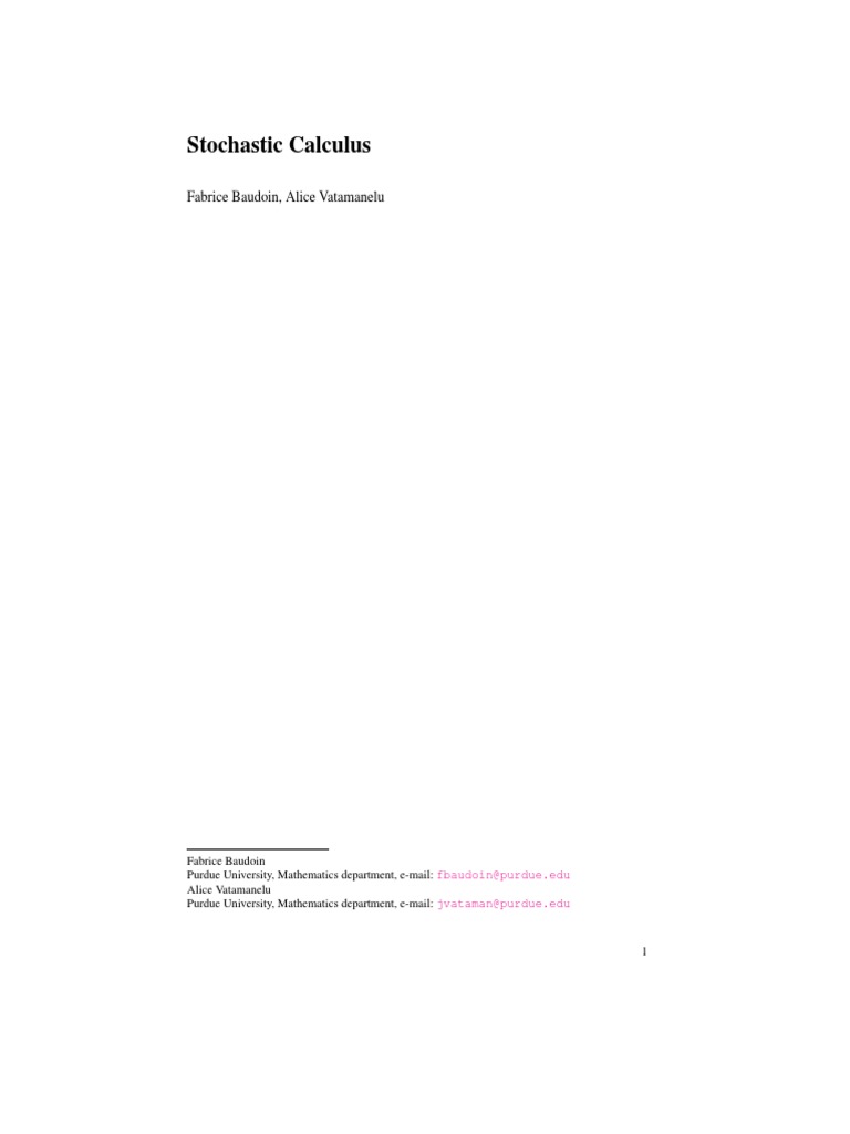 Stochastic Calculus | PDF | Stochastic Process | Measure Theory