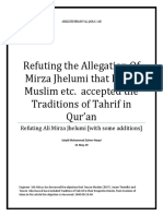 Refuting the Allegation Of Mirza Jhelumi that Imam Muslim etc.  accepted the Traditions of Tahrif in Qur’an 