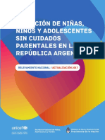 Situación de Niños, Niñas y Adolescentes Sin Cuidados Parentales en Argentina