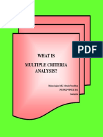 What Is Multiple Criteria Analysis?: Bahan Kajian MK. Metode Penelitian PM PSLP Ppsub 2011 Soemarno
