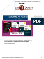 Dizer o Direito - Comentários À Lei 13.827 - 2019, Que Autoriza A Aplicação de Medida Protetiva de Urgência Pela Autoridade Policial