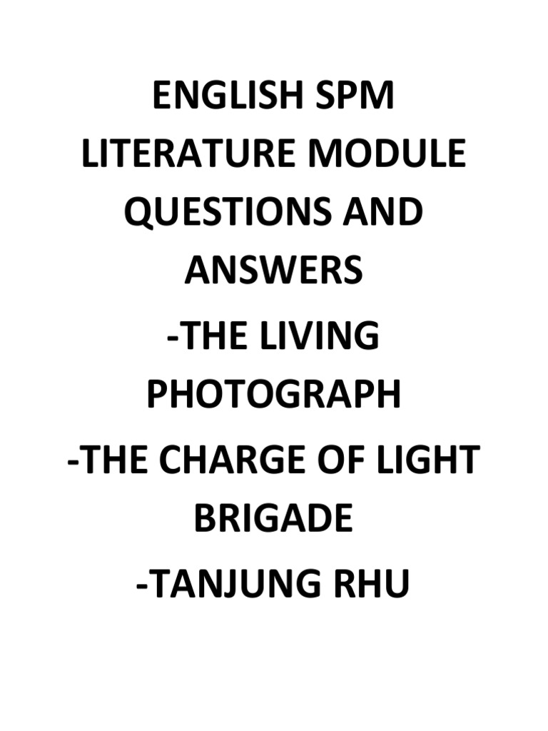 English SPM Literature Module Questions and Answers PDF Warfare Of