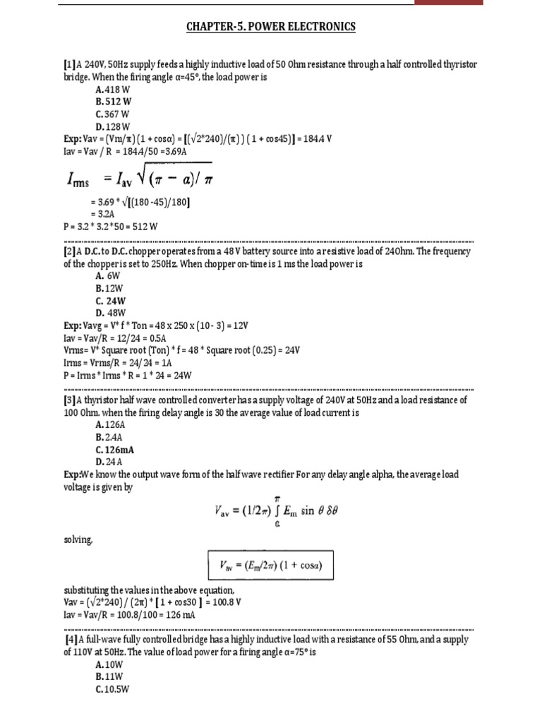 Industrial MCQs PDF Field Effect Transistor Rectifier