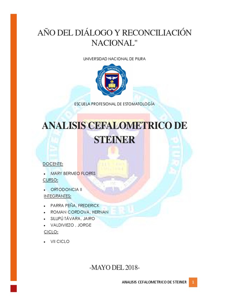 Analisis Cefalometrico de Steiner | PDF | Cráneo | Ortodoncia