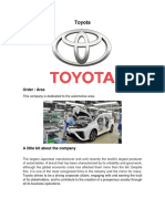 Toyota: Order / Área