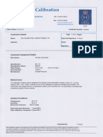 UKAS Hydrometer Calibration Certificate