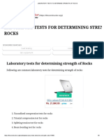 Laboratory Tests To Determine Strength of Rocks