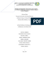 The Relationship of Sectioning Policy of The Teachers To The Academic Performance of Students of Radiologic Technology of Medical Colleges of Northern Philippines