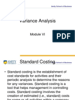 Variance Analysis: Amity School of Business