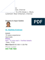 Ayurveda Clinic Anna Nagar East, Chennai New Number 19, 27th Street, L-Block, Landmark: Near Chitamani, Chennai