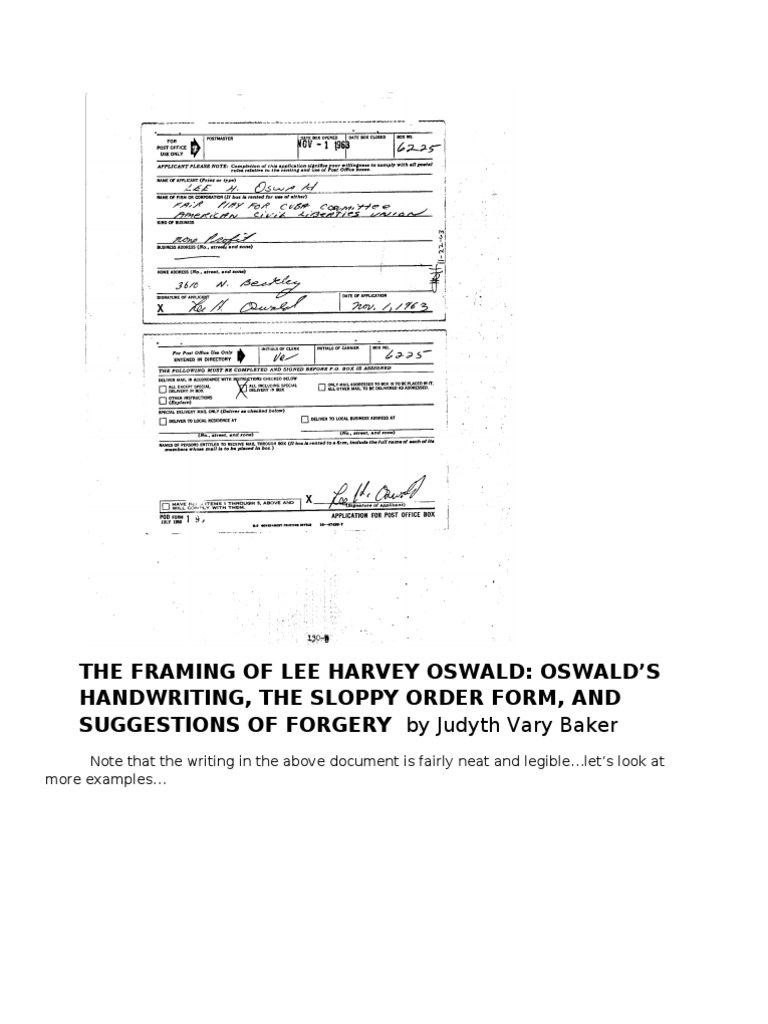 The Framing of Lee Harvey Oswald: Envelope of 