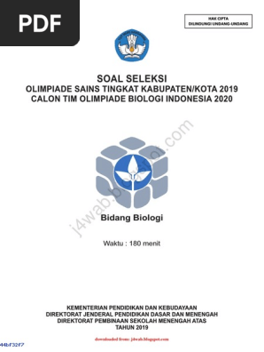 Soal Dan Kunci Jawaban Osk Biologi Sma 2019 Pdf