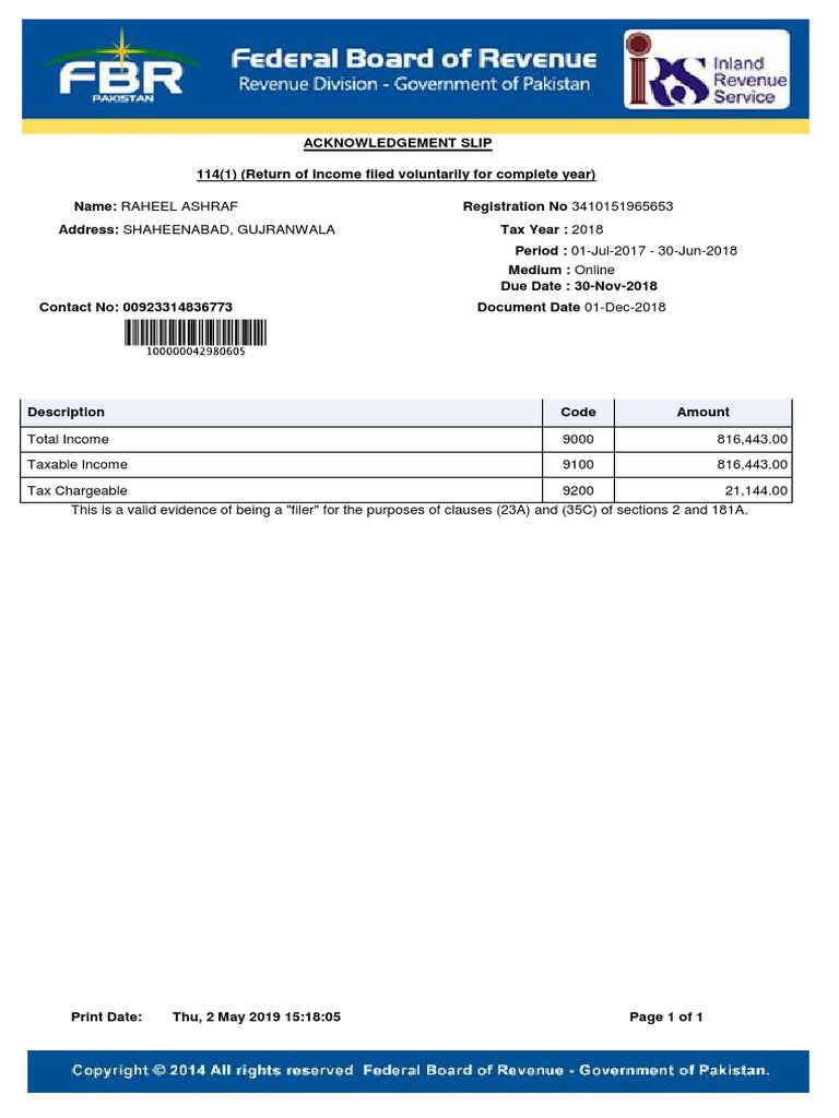 Tax Return | PDF