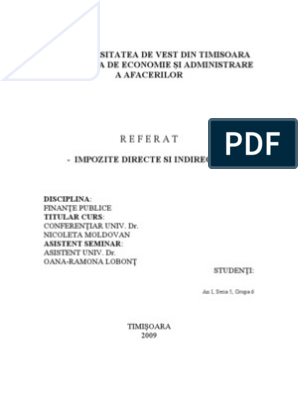Moist Subjective winner Impozite Directe Si Indirecte | PDF