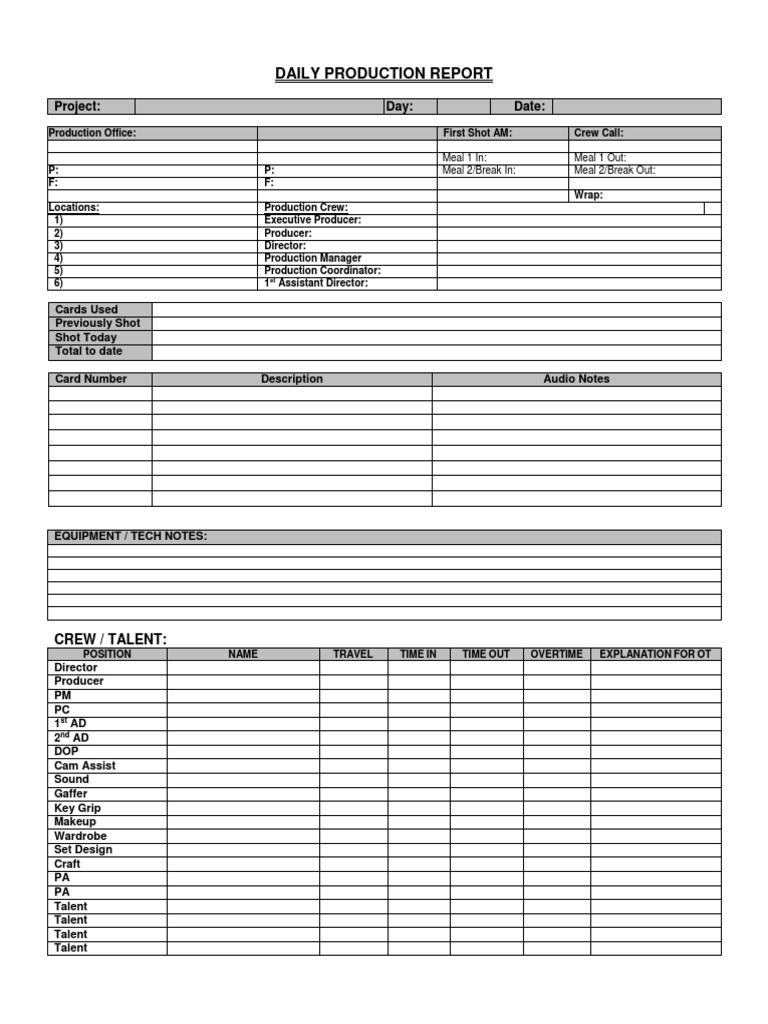 Daily Production Report | PDF | Leisure