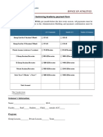 AUC Swimming Academy Payment Form: Office of Athletics