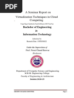 A Seminar Report On Virtualization Techniques in Cloud - Computing