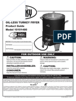 Oil-Less Turkey Fryer Product Guide Model 10101480: For Outdoor Use Only