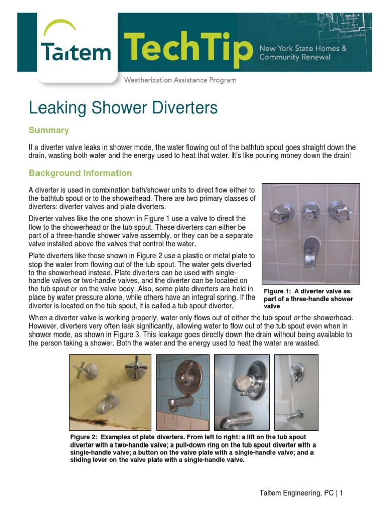 Leaking Shower Diverters PDF Shower Kilowatt Hour