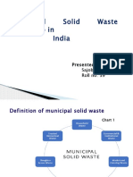 Municipal Solid Waste Scenario in India: Presented By, Sajob Saji Roll No: 39