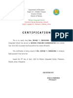 Makato School Certificate for English Coordinator 2011-2019