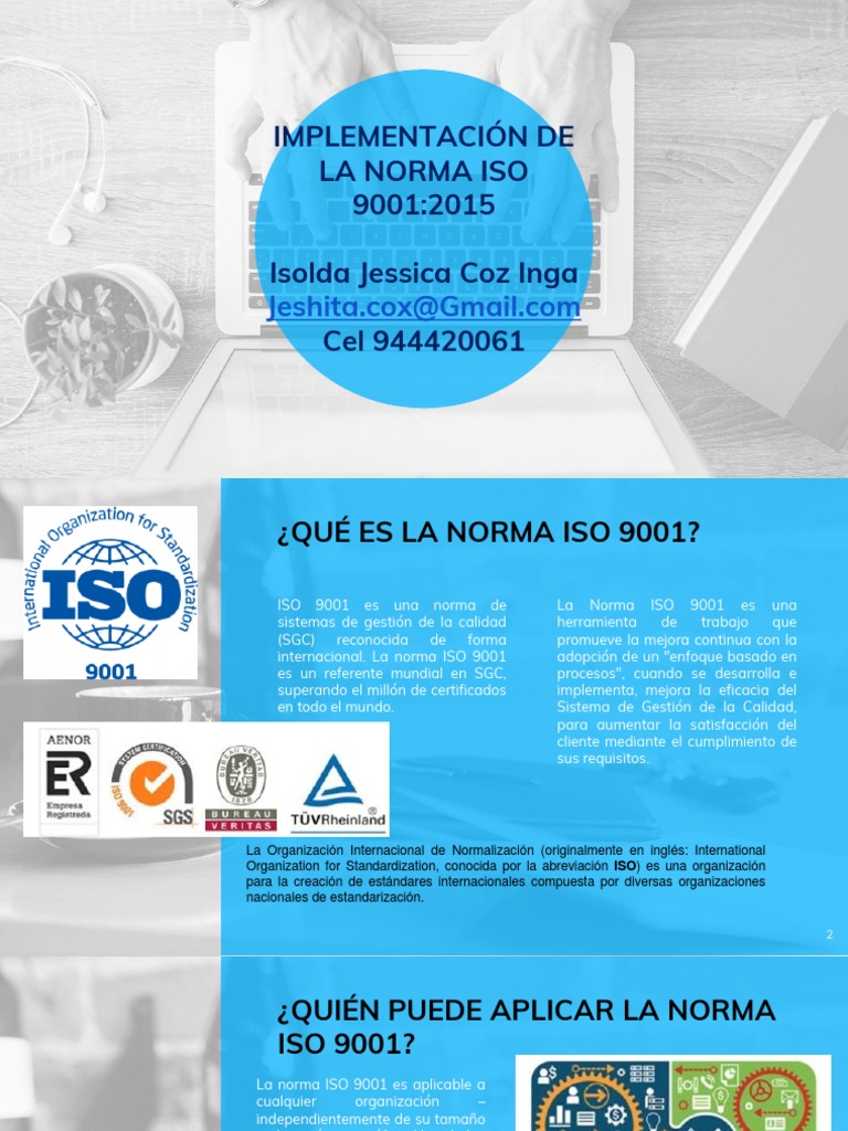 IMPLEMENTACIÓN NORMA ISO 9001:2015 | Organización ...