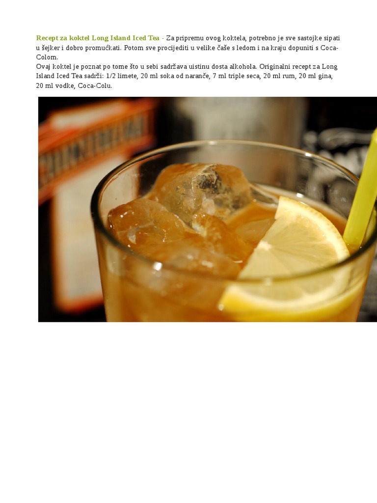 Recept Za Koktel Long Island Iced Tea PDF