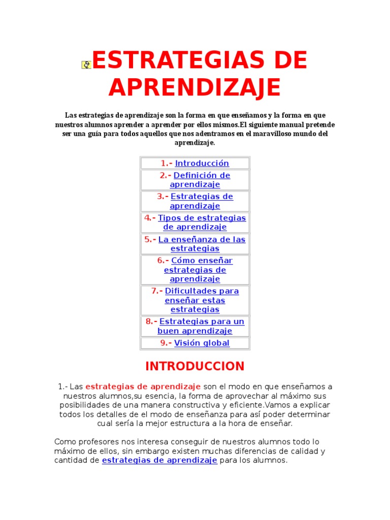 Estrategias de Aprendizaje Efectivas | PDF | Aprendizaje | Maestros