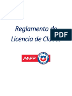 Reglamento de Licencia de Clubes Anfp