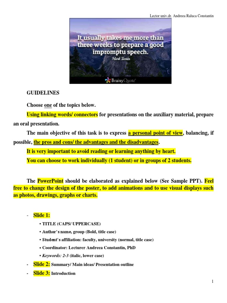 Presentation Guidelines Pdf Communication Human Communication