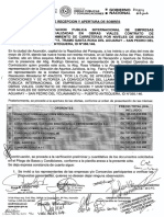 Acta de Apertura de Sobres LPI tramo Santa Rosa del Aguaray - San Pedro del Ycuamandiyú - Puerto Antequera
