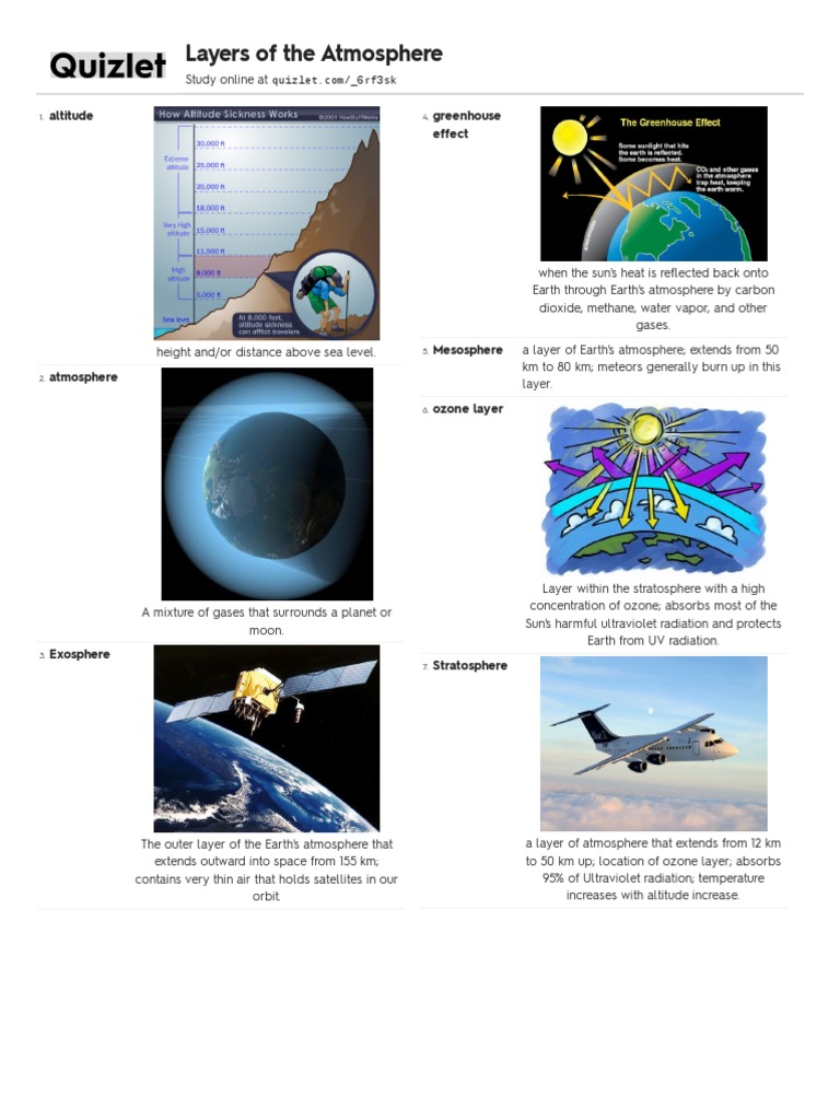 Quizlet Layers of Atmosphere PDF Atmosphere Of Earth