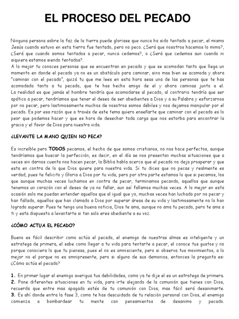 El Proceso Del Pecado | PDF | Pecado | Creencia religiosa y doctrina