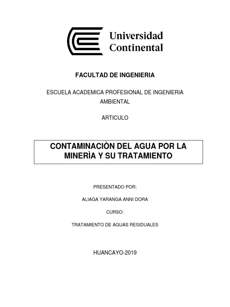 Contaminación del Agua por Minería en Perú | PDF | Minería | La ...