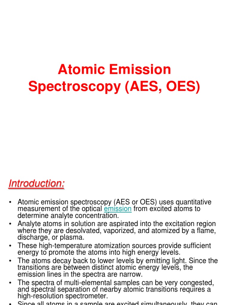 Atomic Emission Spectroscopy: Principles, Instrumentation, Excitation ...