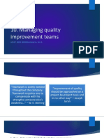 Managing Quality Improvement Teams