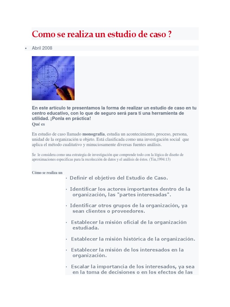 Guía para Realizar un Estudio de Caso | PDF | Caso de estudio | Liderazgo