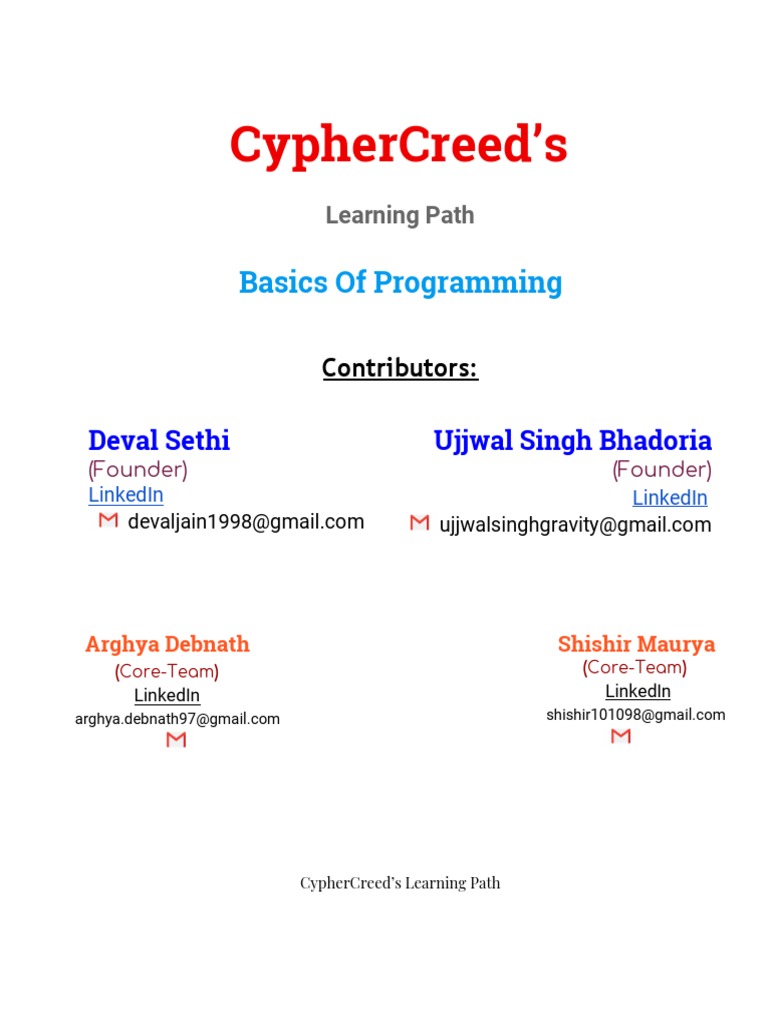 Basics of Programming Learning Path | PDF | Pointer (Computer ...