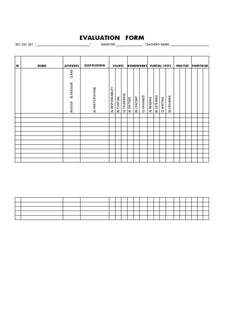 Evaluation Form | PDF